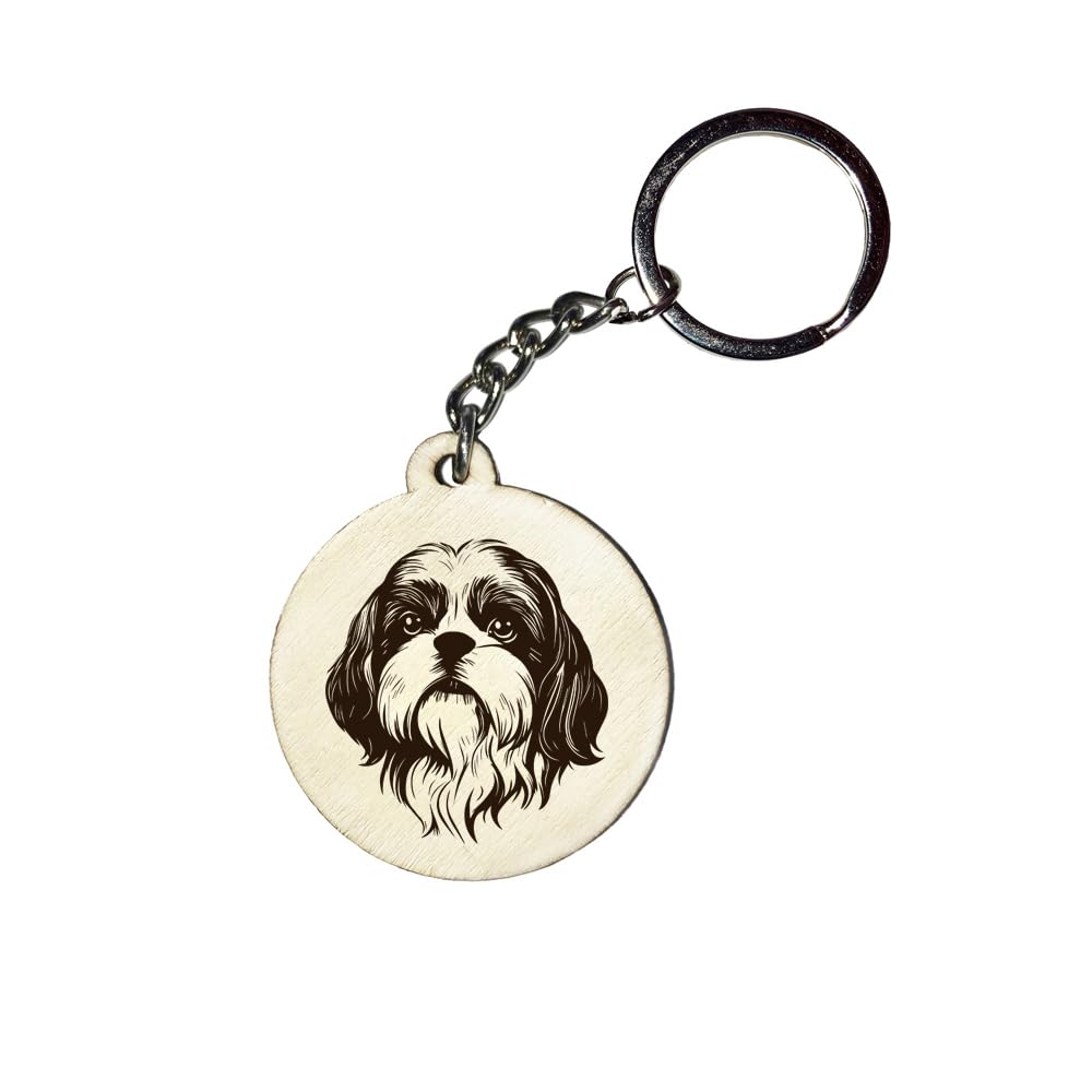 Girahlutions Holz Schlüsselanhänger Hundemarke Rund Ø 35mm Hunderasse Gravur Ihr Hund mit Name Wunschname Personalisiert Shih Tzu Girahlutions Holz Schlüsselanhänger Hundemarke Rund Ø 35mm Hunderasse Gravur Ihr Hund mit Name Wunschname Personalisiert Shih Tzu von Girahlutions