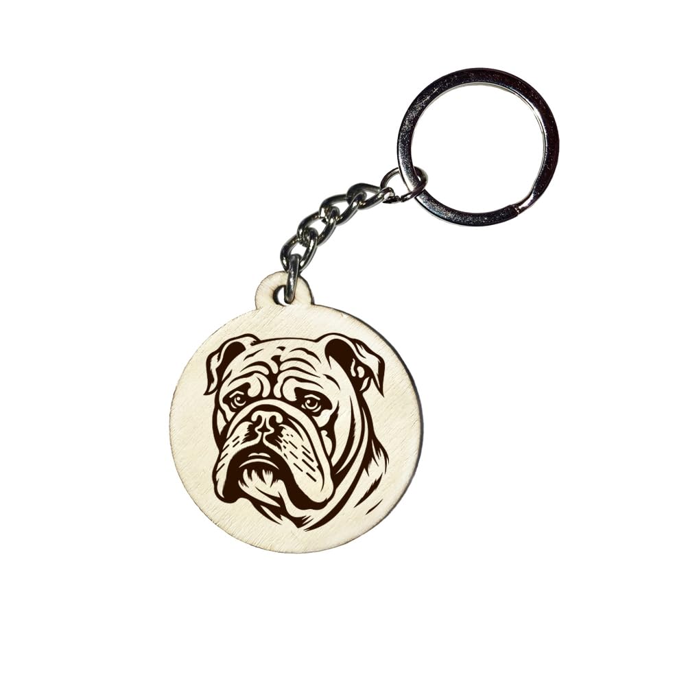 Holz Schlüsselanhänger Hundemarke Rund Ø 35mm Hunderasse Gravur Ihr Hund mit Name Wunschname Personalisiert Bulldog Holz Schlüsselanhänger Hundemarke Rund Ø 35mm Hunderasse Gravur Ihr Hund mit Name Wunschname Personalisiert Bulldog von Girahlutions