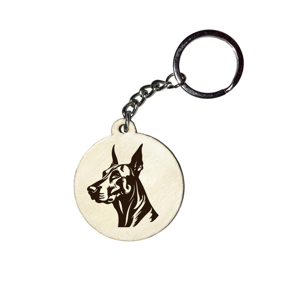 Holz Schlüsselanhänger Hundemarke Rund Ø 35mm Hunderasse Gravur Ihr Hund mit Name Wunschname Personalisiert Dobermann Holz Schlüsselanhänger Hundemarke Rund Ø 35mm Hunderasse Gravur Ihr Hund mit Name Wunschname Personalisiert Dobermann von Girahlutions