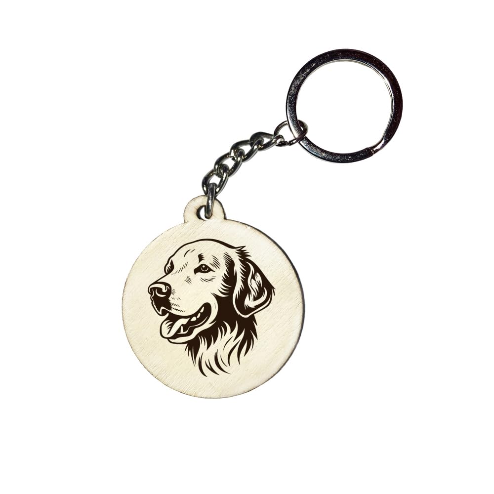 Holz Schlüsselanhänger Hundemarke Rund Ø 35mm Hunderasse Gravur Ihr Hund mit Name Wunschname Personalisiert Golden Retriever Holz Schlüsselanhänger Hundemarke Rund Ø 35mm Hunderasse Gravur Ihr Hund mit Name Wunschname Personalisiert Golden Retriever von Girahlutions
