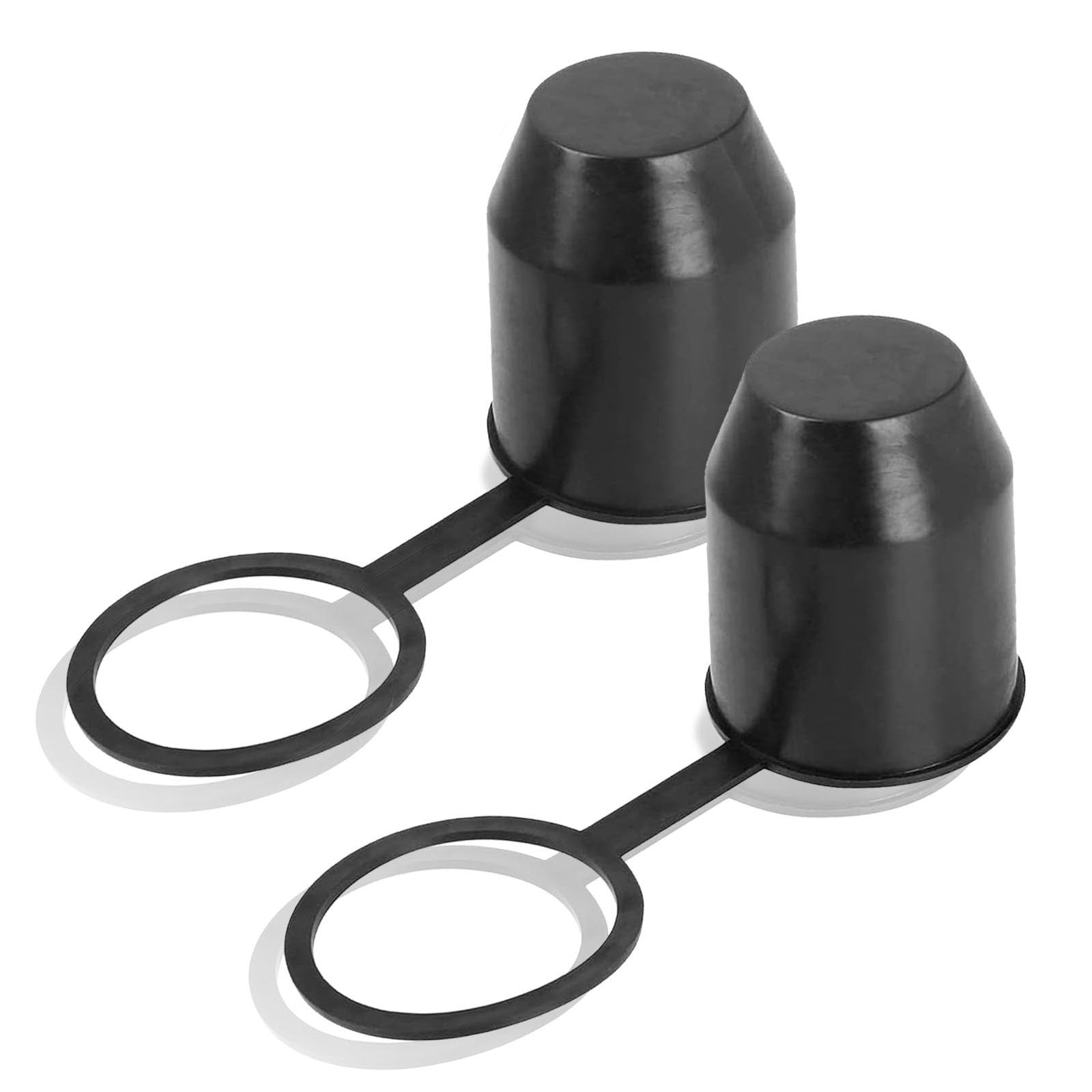 GisWell 2 Stück Anhängerkupplung Schutzkappe, Anhängerkupplung Abdeckung, Kugelkopf Abdeckung mit Sicherungsring, Staubdicht Wasserdicht Universal, für Auto, Wohnmobil, Anhänger(Schwarz) von GisWell