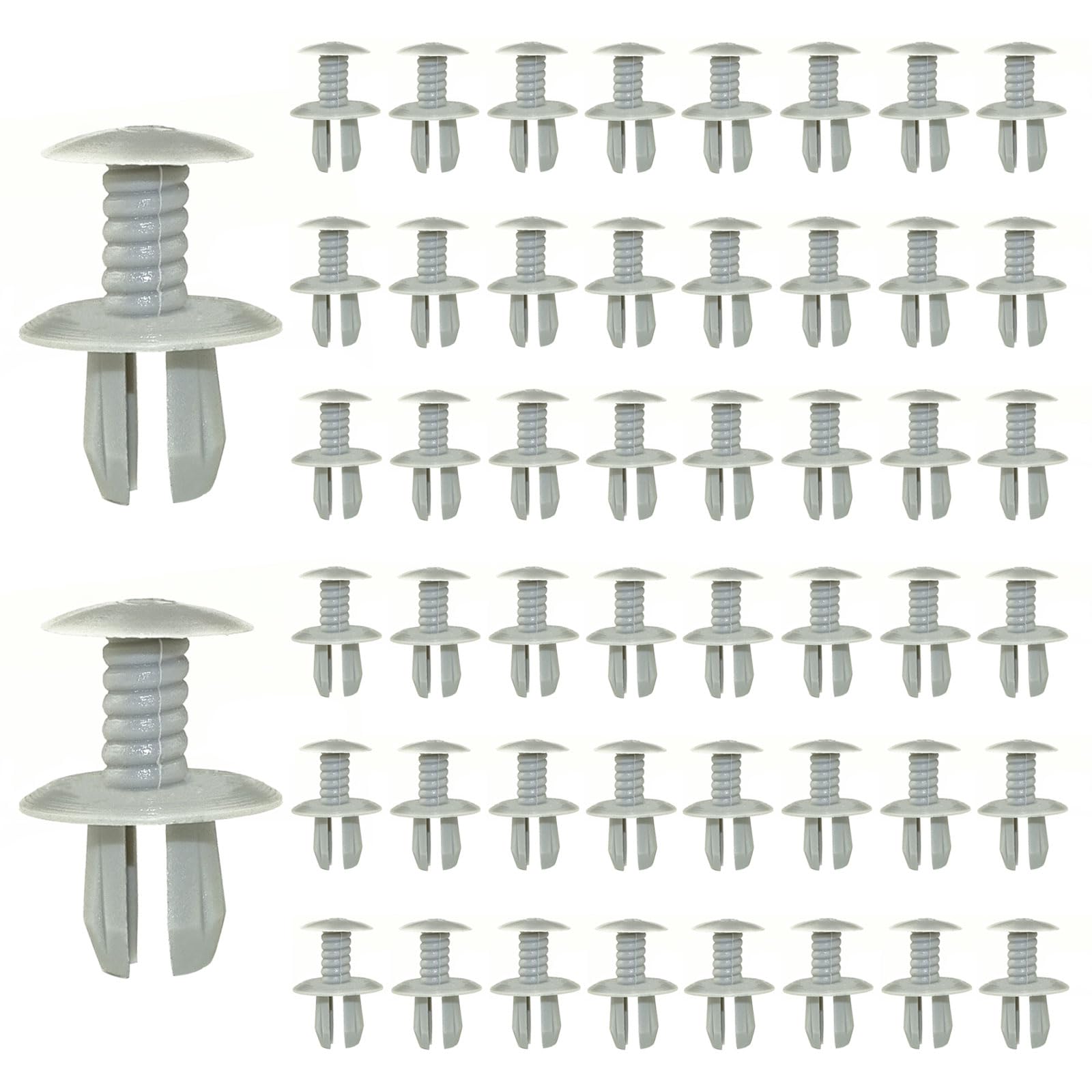 GisWell 50 Stücke Verkleidungsklammern, Befestigungsclips, Verkleidungsklammern Ersatz, Kunststoff Türverkleidungsklammern, 701867299 70186729901C 701867299U71, für VW T4 T5(Grau) von GisWell