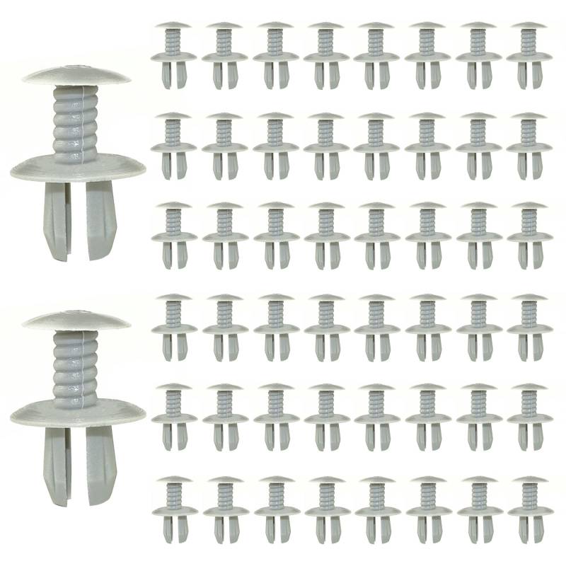 GisWell 50 Stücke Verkleidungsklammern, Befestigungsclips, Verkleidungsklammern Ersatz, Kunststoff Türverkleidungsklammern, 701867299 70186729901C 701867299U71, für VW T4 T5(Grau) von GisWell
