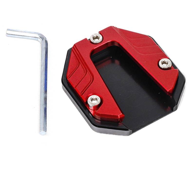 GisWell Universal Seitenständer Verlängerung für Motorräder – Stützplatte aus Aluminiumlegierung, CNC-gefräst, Erhöhung der Standfestigkeit – Ideal für verschiedene Modelle von GisWell