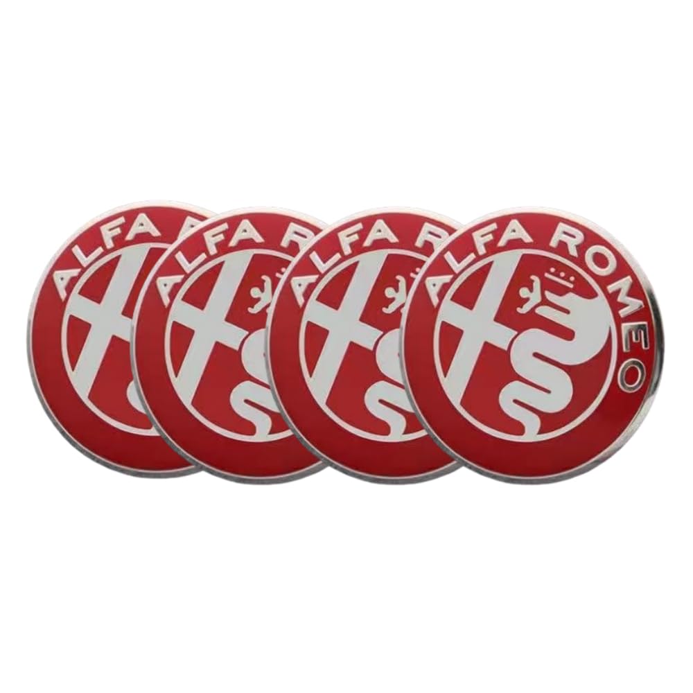 4 Stück Auto Nabendeckel Aufkleber, für Alfa Romeo Series Mito Giulietta 159 Giulia 56MM Wasserdicht staubdicht Nabenkappen Abzeichen Felgen Auto Radnabenkappen,D 4 Stück Auto Nabendeckel Aufkleber, für Alfa Romeo Series Mito Giulietta 159 Giulia 56MM Wasserdicht staubdicht Nabenkappen Abzeichen Felgen Auto Radnabenkappen,D von Gisltv