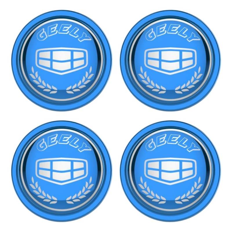 4 Stück Auto Nabendeckel Aufkleber, für Geely GC7 2012-2013 60MM Wasserdicht staubdicht Nabenkappen Abzeichen Felgen Auto Radnabenkappen,B von Gisltv