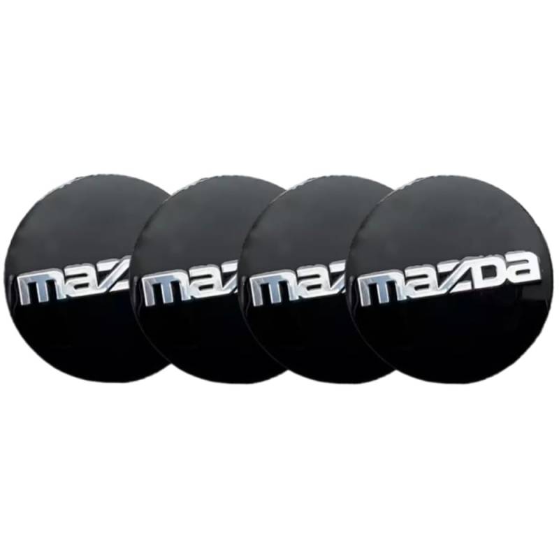 4 Stück Auto Nabendeckel Aufkleber, für Mazda MX 5 RF ND MX5 56MM Wasserdicht staubdicht Nabenkappen Abzeichen Felgen Auto Radnabenkappen,A von Gisltv