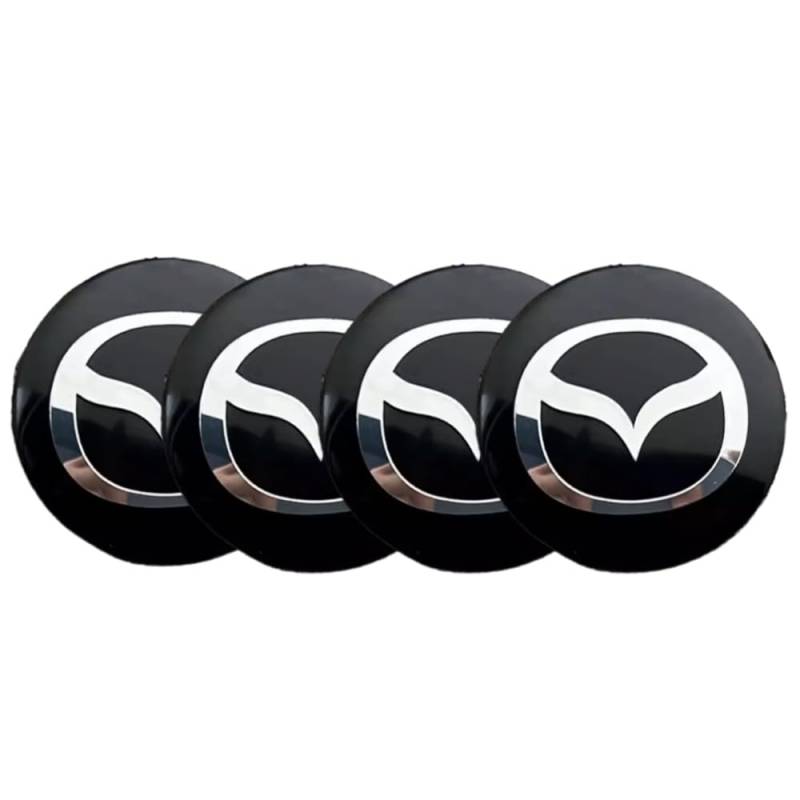 4 Stück Auto Nabendeckel Aufkleber, für Mazda MX 5 RF ND MX5 65MM Wasserdicht staubdicht Nabenkappen Abzeichen Felgen Auto Radnabenkappen,A von Gisltv