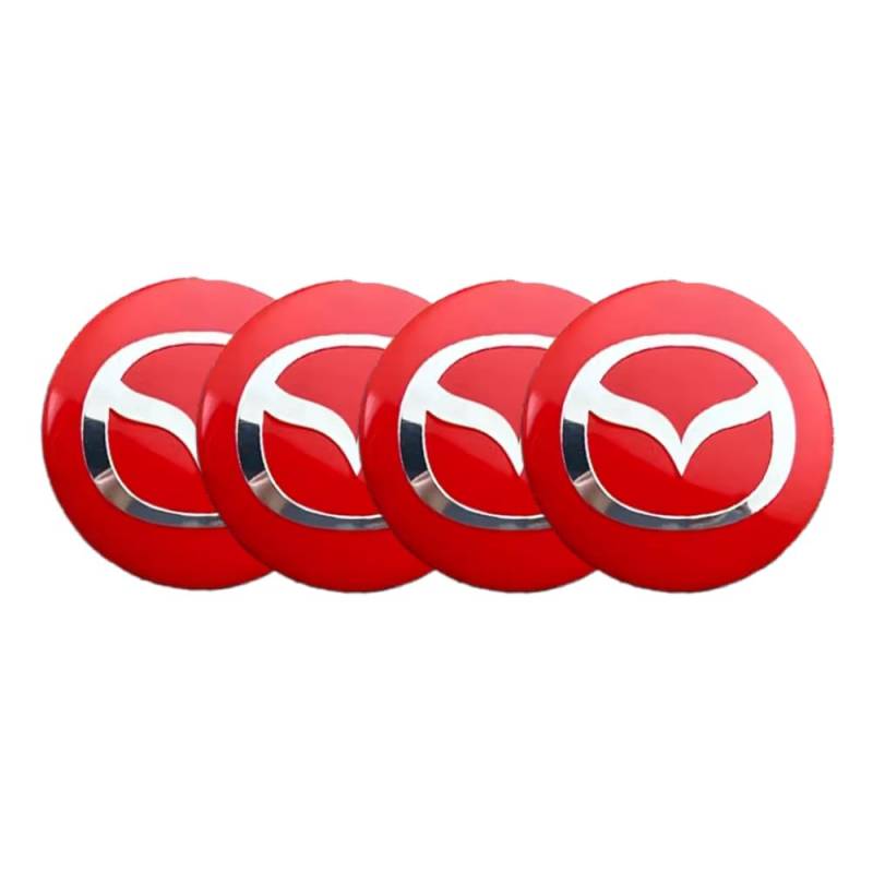 4 Stück Auto Nabendeckel Aufkleber, für Mazda MX 5 RF ND MX5 65MM Wasserdicht staubdicht Nabenkappen Abzeichen Felgen Auto Radnabenkappen,C von Gisltv
