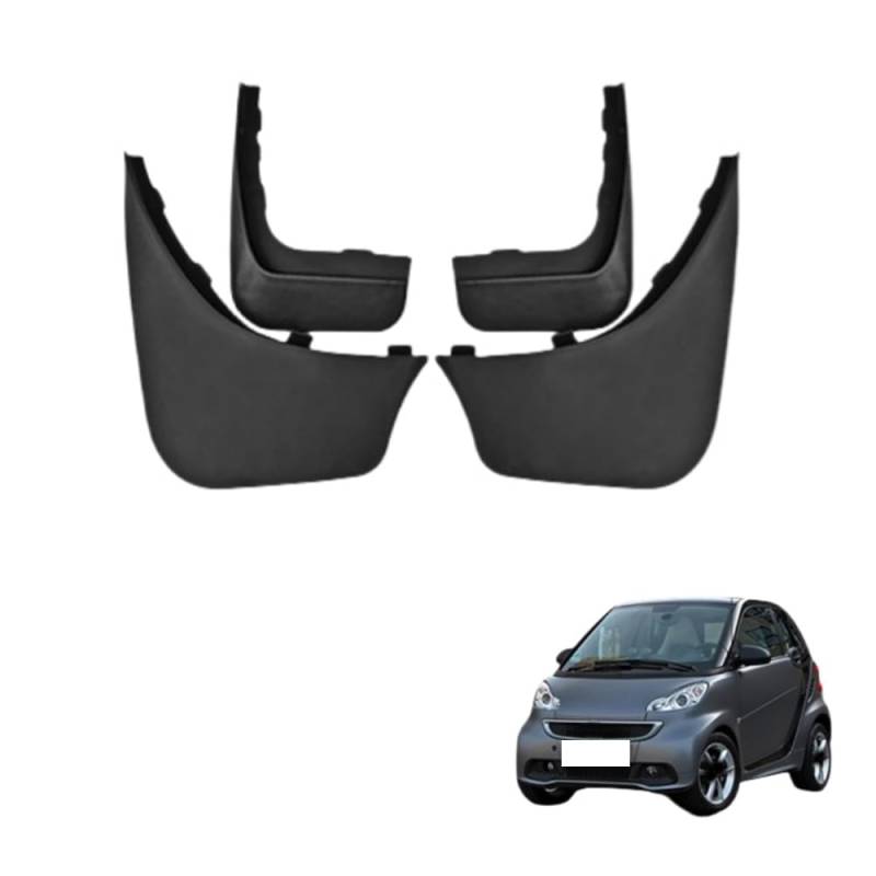 4Pcs Auto Schmutzfänger, für Mercedes-Benz Smart 2009-2015 Spritzwasser wasserdicht Kotflügel Karosserie Styling Zubehör,A von Gisltv