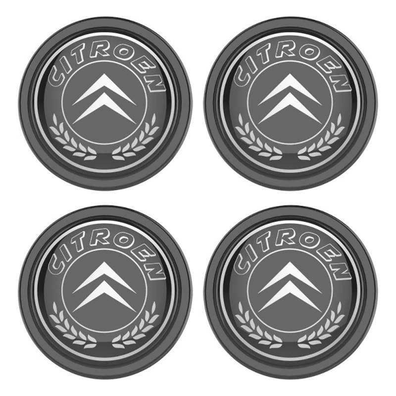 Gisltv 4 Stück Auto Nabendeckel Aufkleber, für Citroen C3-XR 2015-2021 60MM Wasserdicht staubdicht Nabenkappen Abzeichen Felgen Auto Radnabenkappen,A von Gisltv