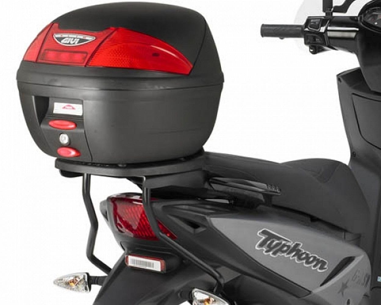 Topcase Träger schwarz Monolock Koffer o. Platte oder Max Zuladung 3 kg Piaggio Typhoon 50 oder 125Bj. 11 von Givi