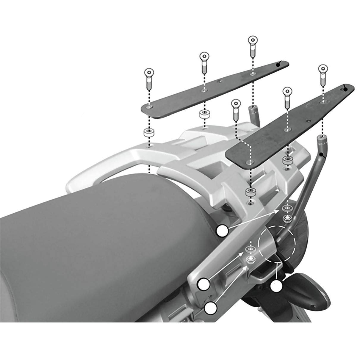 Topcase Träger schwarz Monokey Koffer mit M5 Platte oder Max. Zuladung 6 kg passend für BMW R 1200 GS Bj. 0406 Topcase Träger schwarz Monokey Koffer mit M5 Platte oder Max. Zuladung 6 kg passend für BMW R 1200 GS Bj. 0406 von Givi