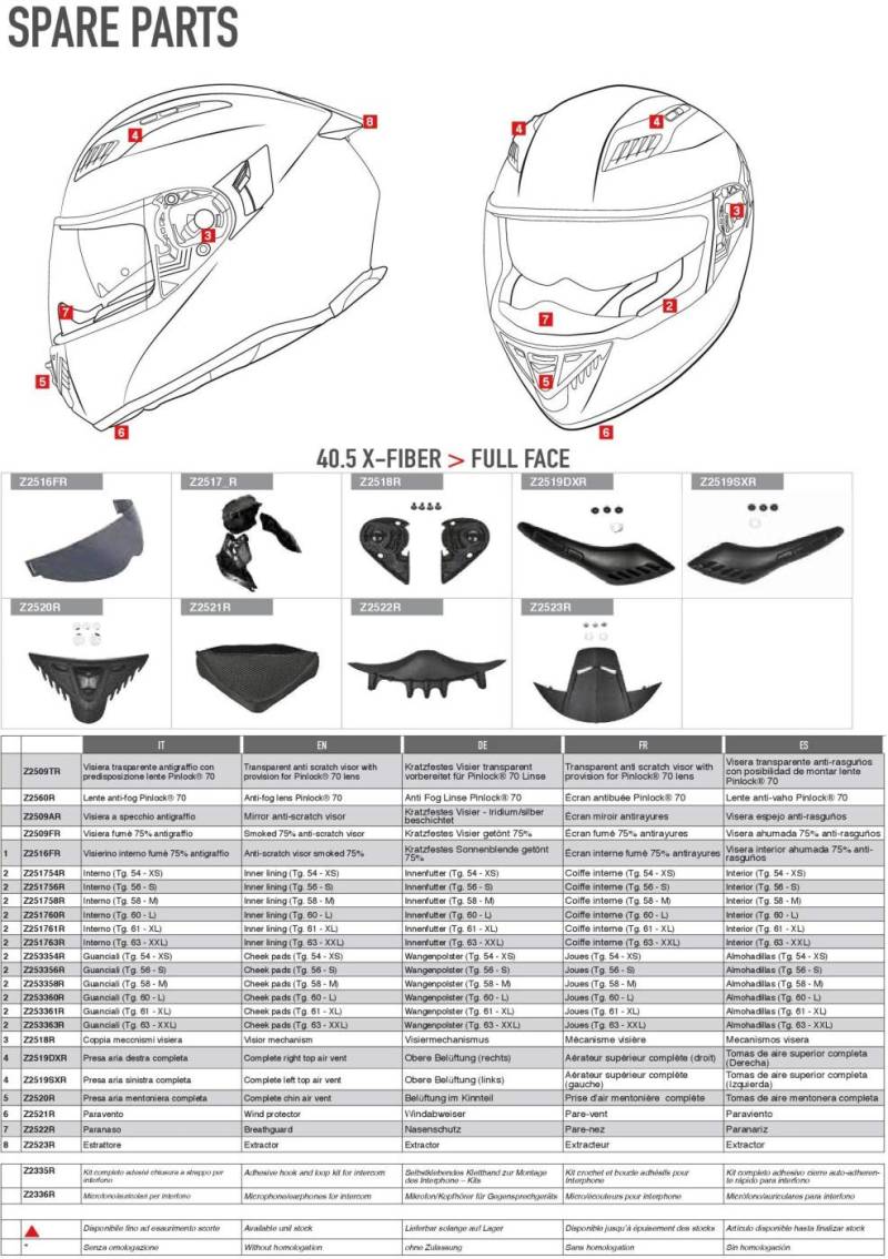 Givi Wangenpolster für HPS Integralhelm 40.5 X-Fiber, Schwarz, Größe 40 von Givi