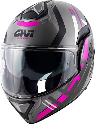 Givi X.30 Pulsar, Modularhelm - Matt Grau/Schwarz/Pink - S (56) von Givi