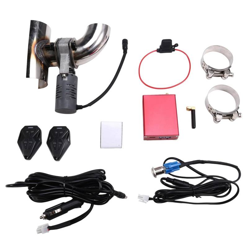 Giwnhvx 63 mm Auto-Auspuff-Sound-Ventilsystem, Klemmrohr, Anschlussfernbedienung, Schalterknopf, Einstellbares Modifikationskit von Giwnhvx