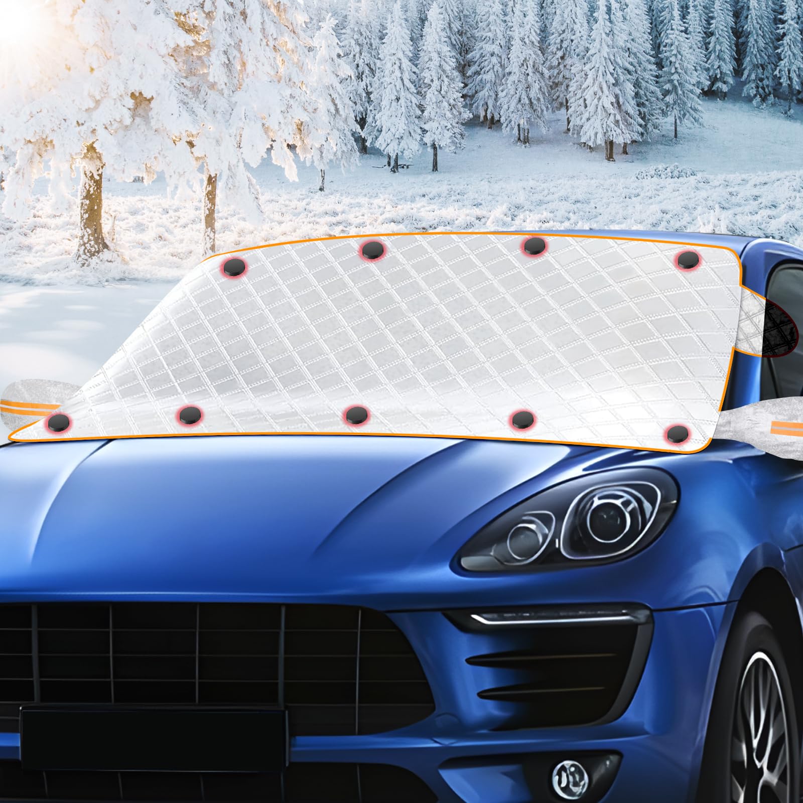 Giyim Frostschutz Auto Frontscheibe - Übergröße Magnetische Windschutzscheibenabdeckung mit Reflektierendem Streifen, Autoscheiben Abdeckungen Winter gegen EIS Frost für Meisten Autos (231 x 110 cm) Giyim Frostschutz Auto Frontscheibe - Übergröße Magnetische Windschutzscheibenabdeckung mit Reflektierendem Streifen, Autoscheiben Abdeckungen Winter gegen EIS Frost für Meisten Autos (231 x 110 cm) von Giyim