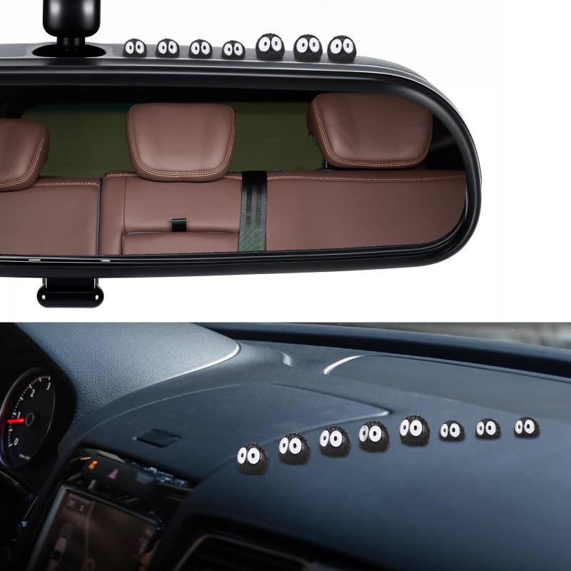 Gjinxi 80 Stück Niedliche Rußkobolde Auto Deko Innenraum Cute Schwarz Lustige Brikettelfe Auto Rückspiegel Interieur Ornament Dekoration Autorückspiegel Armaturenbrett Zubehör Büro Zuhause Autozubehör von Gjinxi
