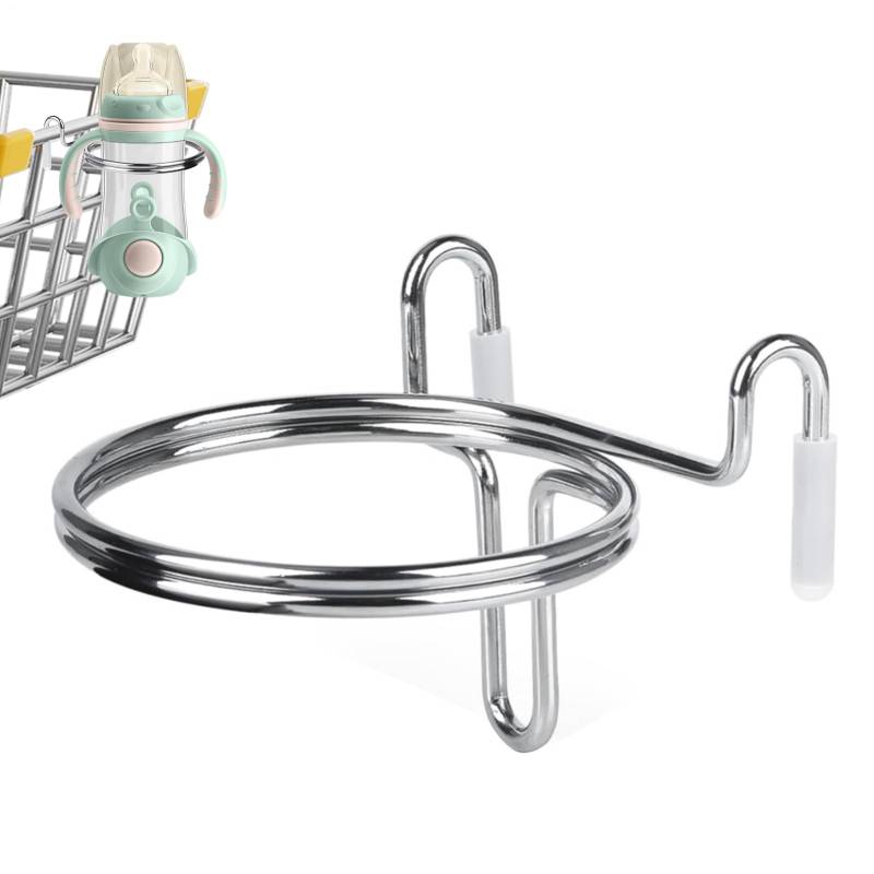 GjnjfdF Einkaufswagen Getränkehalter Aufsatz - Anbauhalterung Für Barwagen | Doppelring-Design & Multifunktionaler Trinkhalter Für Kaffeebecher Und Babyflaschen von GjnjfdF