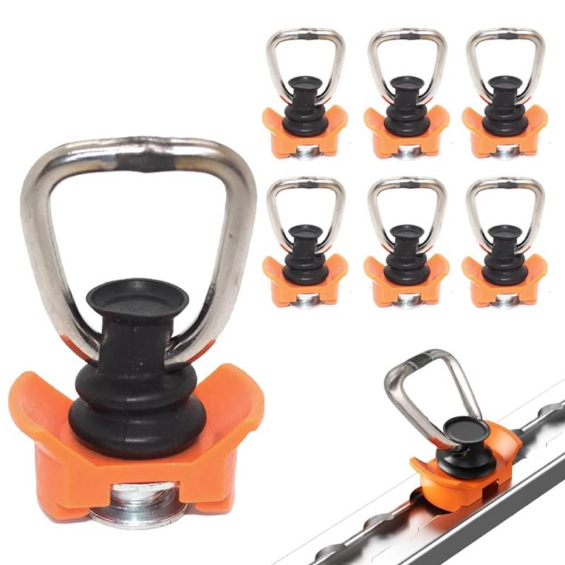 Glamifyr 6 Stück Airlineschiene Fitting, Airlineschiene Zubehör Airline Schienen Zubehör Airline Fitting Airline Schiene, Single Endbeschlag für Airlineschienen 1000kg / dan Endfitting Zurrschiene von Glamifyr