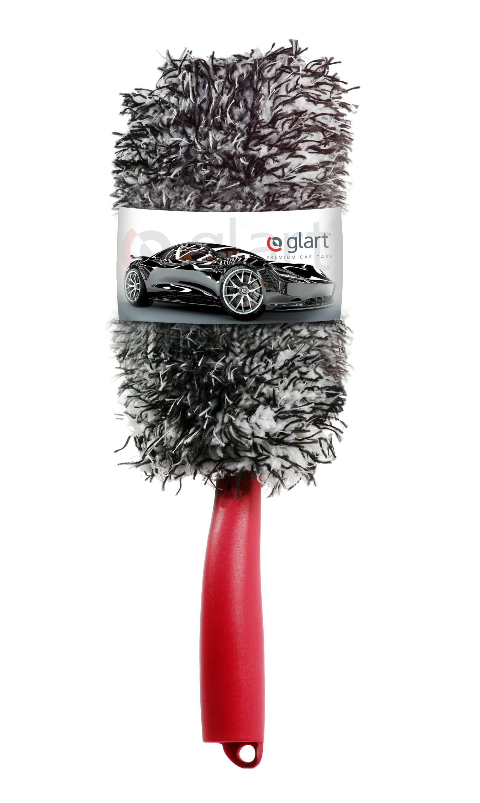 Glart 44FB2 Premium Mikrofaser Auto Felgenbürste mit abnehmbarem Bezug für teure Felgen - Autopflege für Alufelgen, Anwendung vor Reifenglanz. Von Felgenbett bis Speichen von Glart