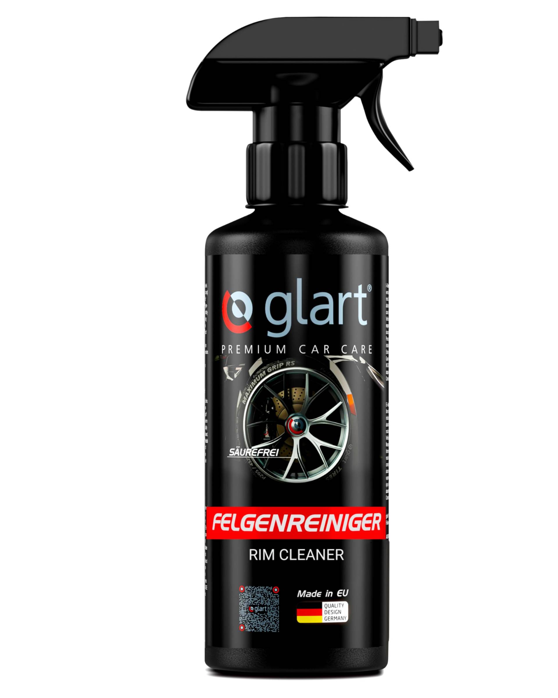 Glart Premium Auto Felgenreiniger für lackierte & matte Alufelgen Stahlfelgen Chromfelgen - 100% säurefrei - Felgenreiniger mit Indikator für professionelle Auto Pflege - 500ml Sprühflasche von Glart