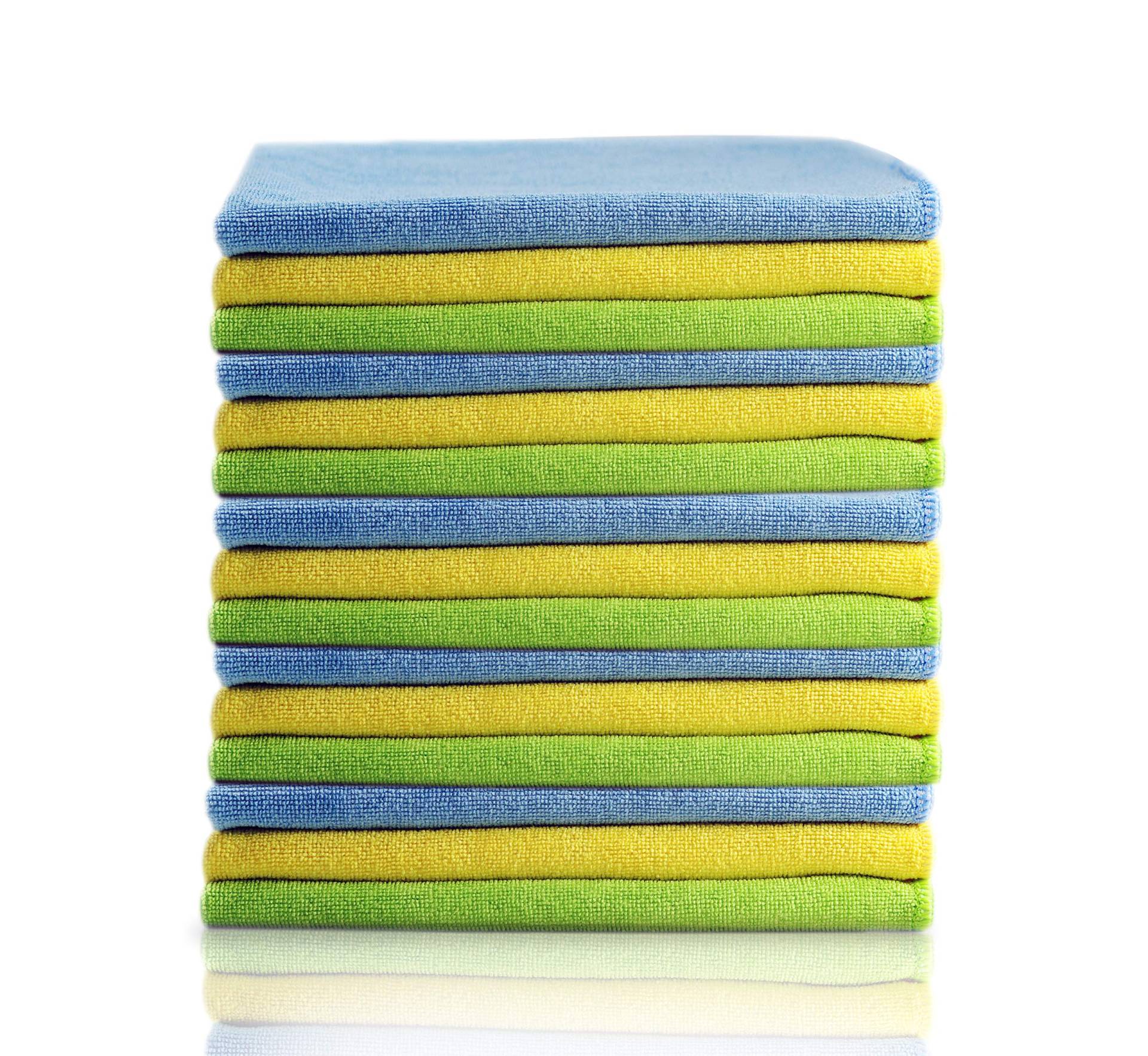 Glart Fusselfreie Mikrofaser-Auto-Reinigungstücher, weich, saugfähig und lackschonend, 40 x 40 cm - blau, grün, gelb (15er-Pack) von Glart