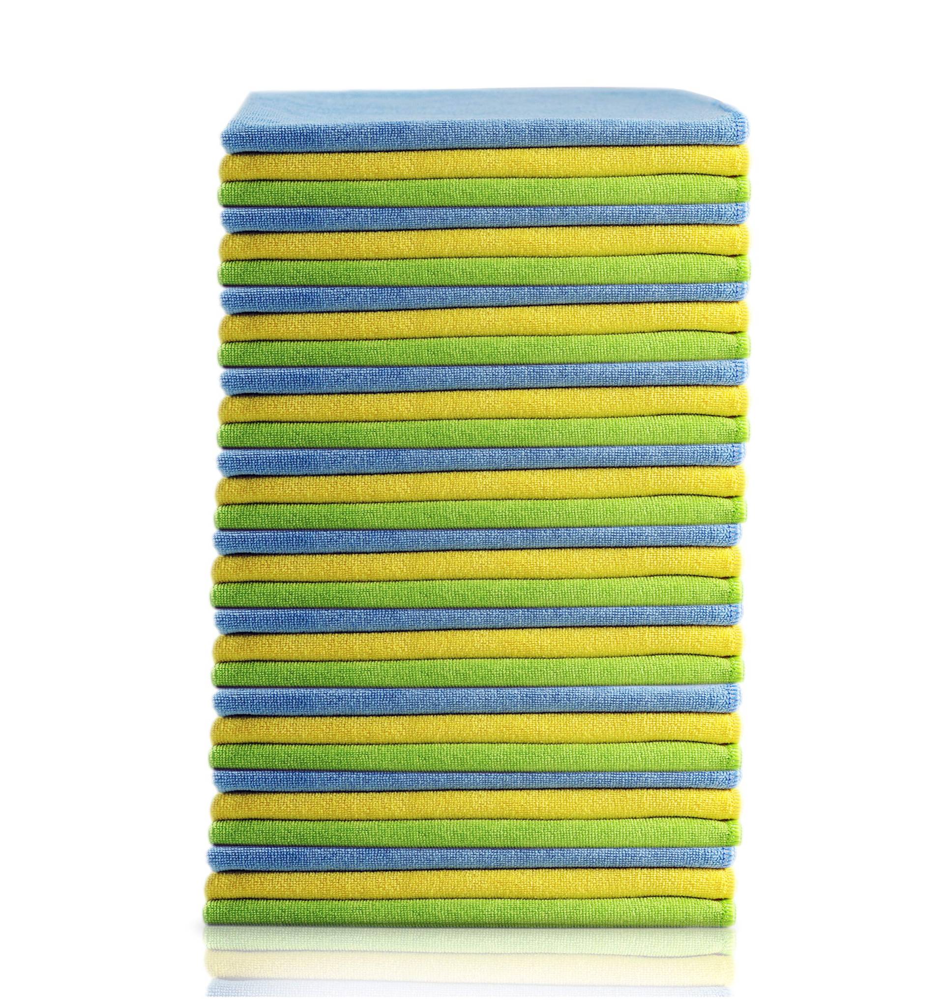 Glart Fusselfreie Mikrofaser-Auto-Reinigungstücher, weich, saugfähig und lackschonend, 40 x 40 cm - blau, grün, gelb (30er-Pack) von Glart