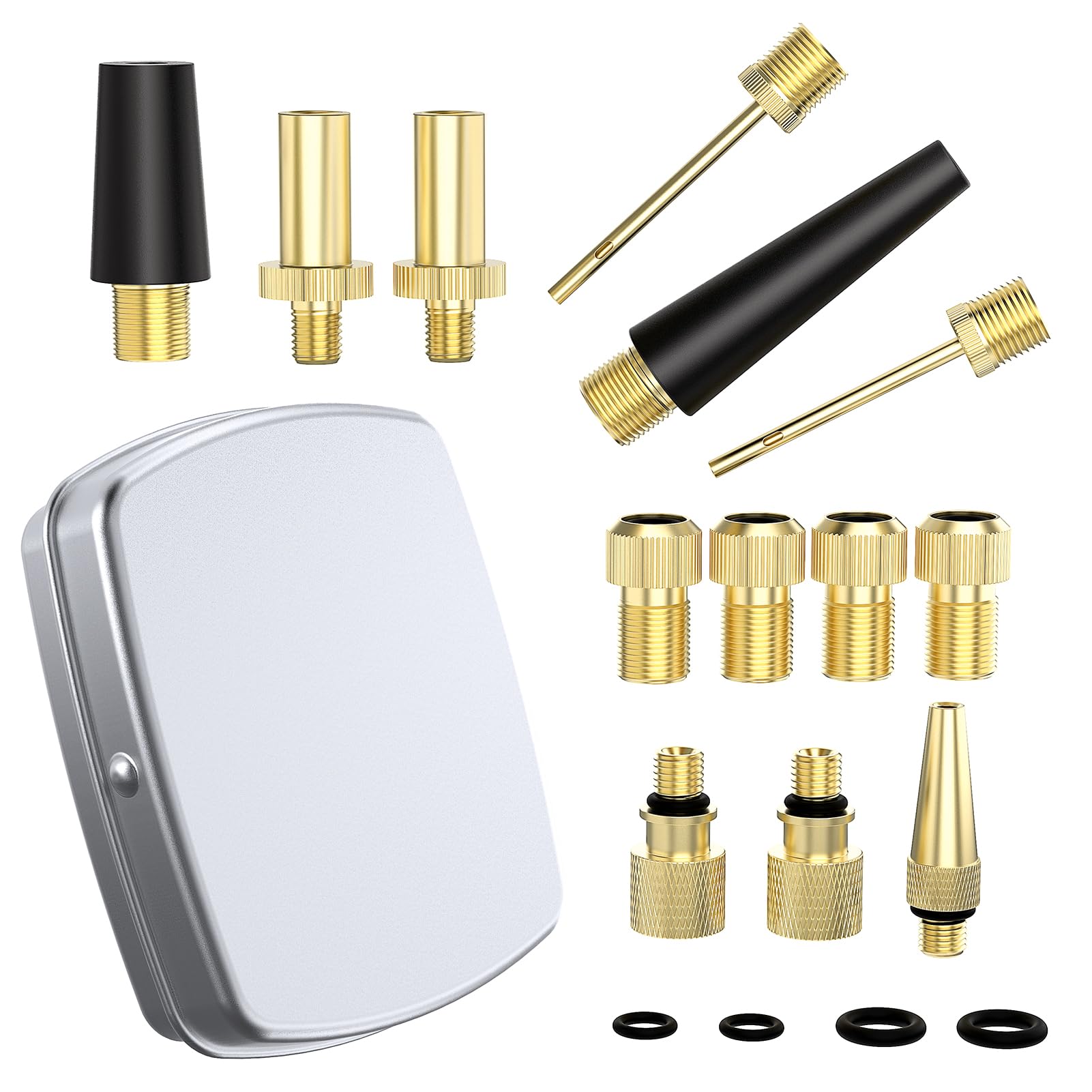 GlasFlength Fahrradventil Adapter Set, Französisches Ventil Adapter und Autoventil Adapter mit Sortierbox mit Kegel Adaptern und Ballnadeln Ventiladapter Fahrrad für Alle Ventiladapter SV AV DV GlasFlength Fahrradventil Adapter Set, Französisches Ventil Adapter und Autoventil Adapter mit Sortierbox mit Kegel Adaptern und Ballnadeln Ventiladapter Fahrrad für Alle Ventiladapter SV AV DV von GlasFlength
