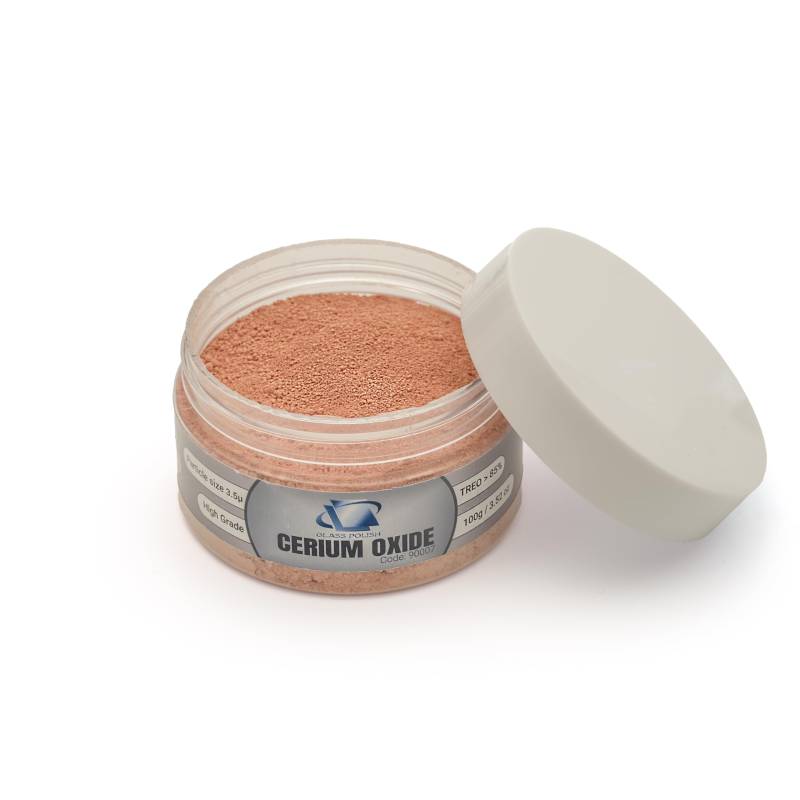 GLASS POLISH 100g Cerium Oxide, Ceroxid Hochkörniges Glaspolierpulver für professionelles Glaspolieren, Hohe Qualität Glaspoliermittel, Verbesserte Formel, TREO 85%, 3,5 Mikron, Braun - GP90007 von Glass Polish