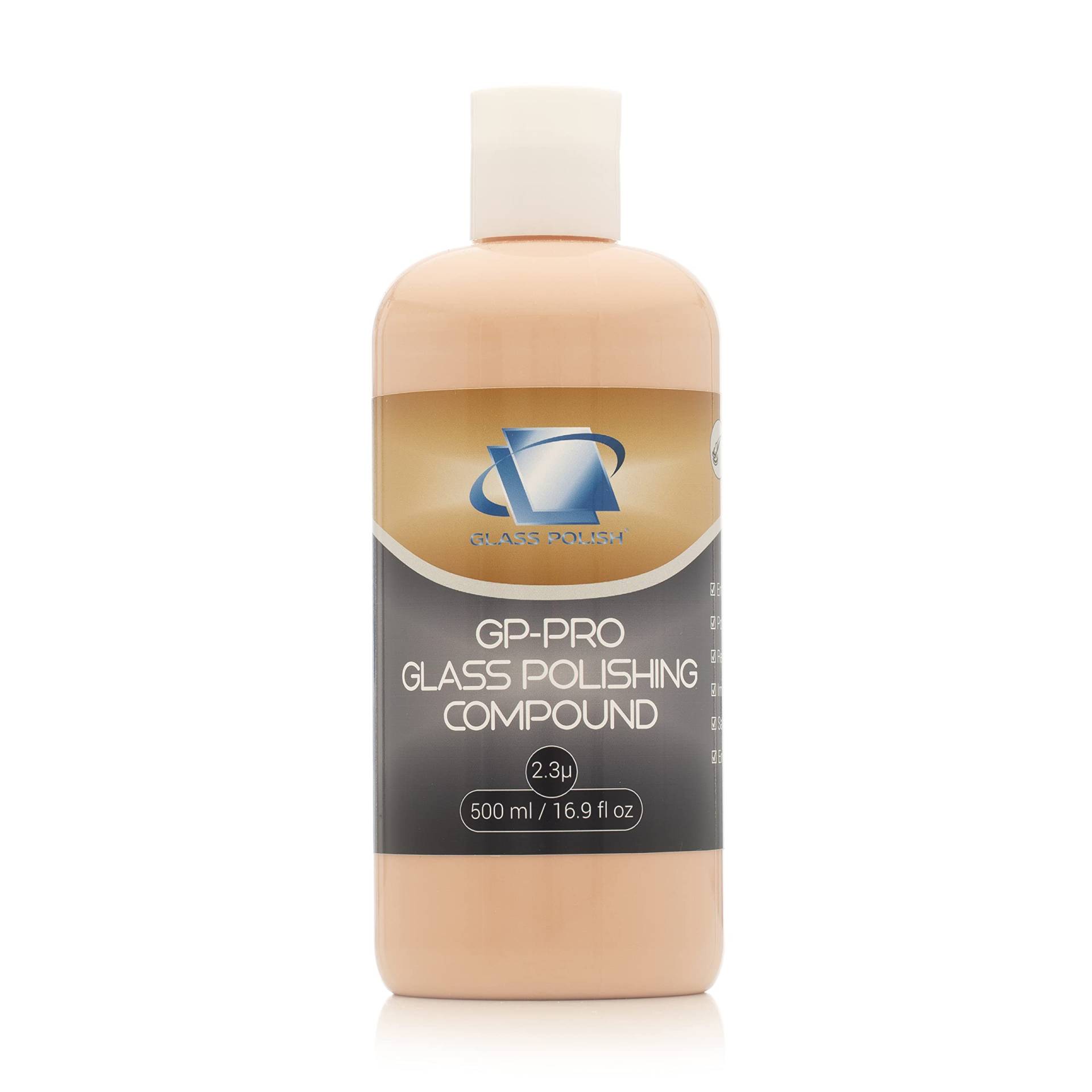 Glass Polish 14056 GP-PRO Glaspoliturpaste zum professionellen Polieren aller Glasoberflächen – 2,3 Mikron – 500 ml von Glass Polish