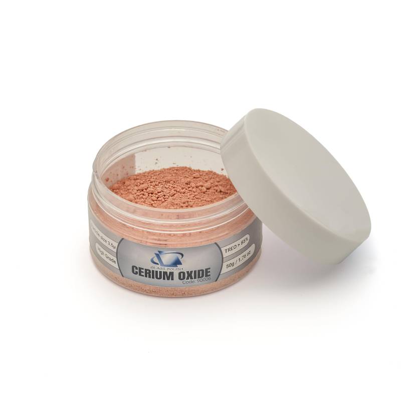 GLASS POLISH 50g Cerium Oxide, Ceroxid Hochkörniges Glaspolierpulver für professionelles Glaspolieren, Hohe Qualität Glaspoliermittel, Verbesserte Formel, TREO 85%, 3,5 Mikron, Braun - GP90006 von Glass Polish