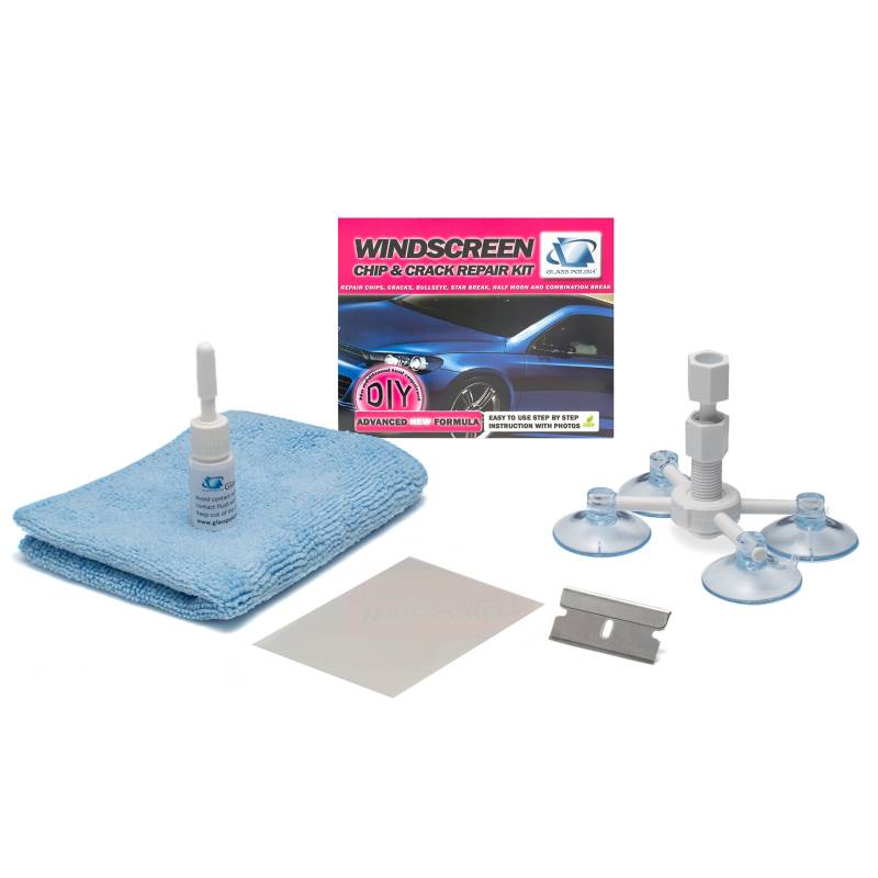 Glass Polish GP21101 Windschutzscheiben-Reparatur-Set, Splitter- und Riss-Reparatur, DIY-Reparatur von Glass Polish