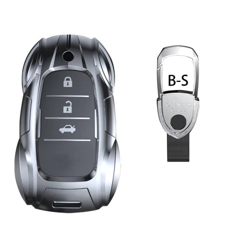 Gleamydot Autoschlüssel Hülle Kompatibel mit Schlüssel Toyota Yaris Gt86 Hilux Chr Rav4 Corolla Schlüsselhülle Smart Fernbedienung Zink Legierung Gehäuse (Toyo-TA-B-S) von Gleamydot
