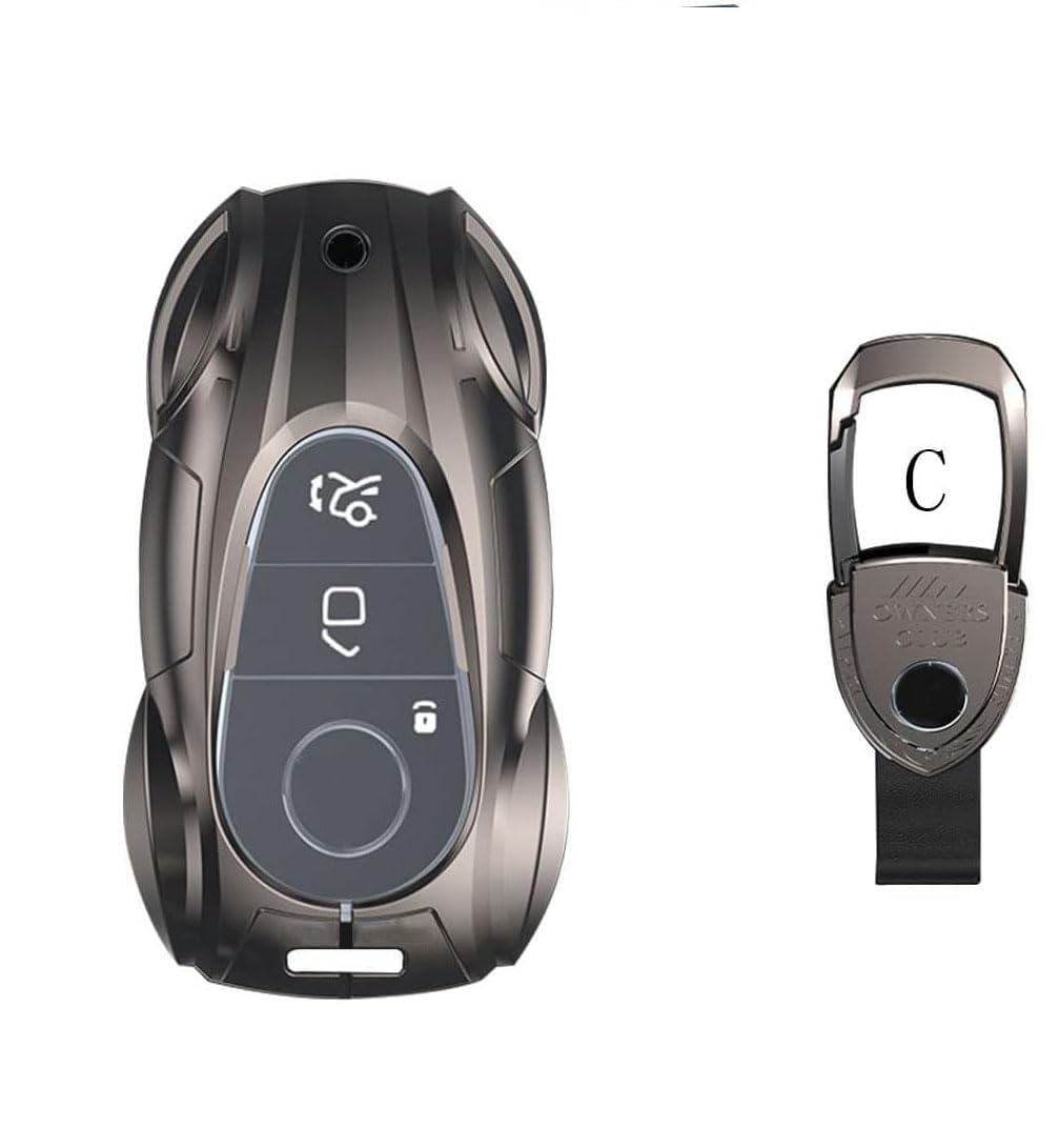 Gleamydot Autoschlüssel Hülle Schlüsselhülle Kompatibel für Schlüssel Hülle Mercedes Benz W206 W223 S300 S350 S C Klasse Auto Schlüssel Cover (C-Black) von Gleamydot