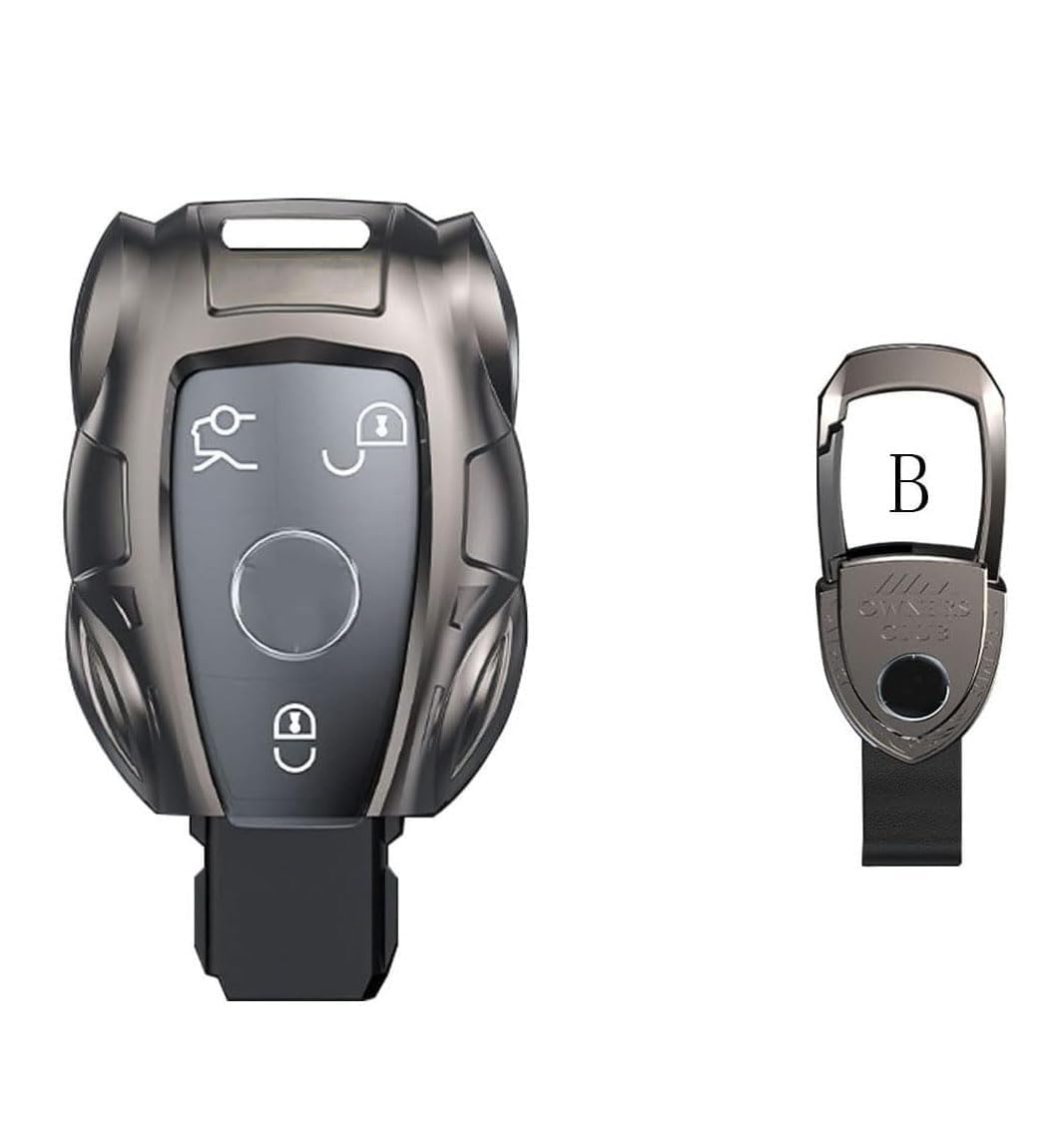 Gleamydot Schlüssel Hülle kompatibel mit Schlüsselgehäuse Mercedes Benz A B C Clase E W203 W204 W205 W210 W211 W212 W221 Auto Schlüssel Silikon Cover Schlüsselhülle Etui Schutzhülle (B-Black) von Gleamydot