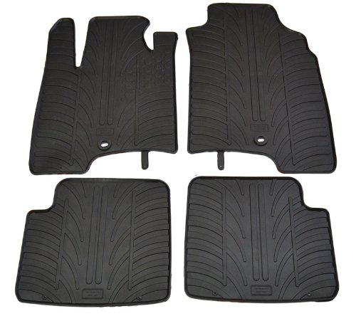 Satz Gummimatten kompatibel mit Fiat Panda 2012-2014 (T Profil 4-teilig + Montage-clips), Schwarz von GLEDRING