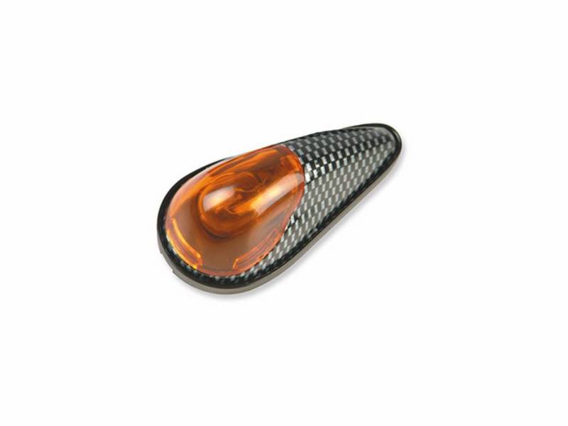 1 Paar Set Blinker UNIVERSAL Motorrad P I A maxi Tropenförmig Karbon rauchig von Global Parts