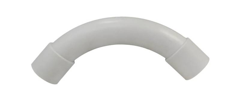 Kurzes, starres gebogenes Rohr, M-25, Grau, IP40 für elektrische Installationen und Kabelschutz. von Glowster