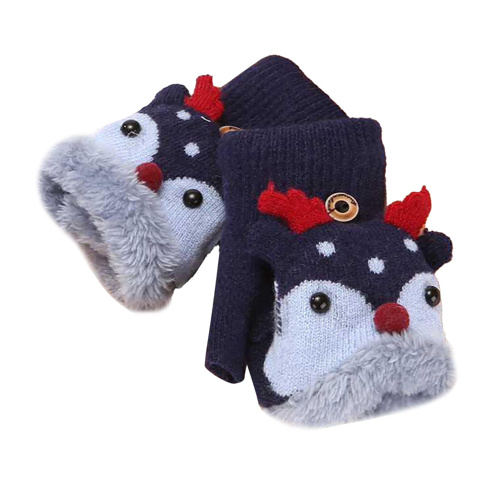 Handschuhe & Fäustlinge für Jungen Mädchen, Niedliche Kinder Fingerlose Handschuhe Strickhandschuhe mit Klappe, Plüsch Warme Cartoon Weihnachten Winterhandschuhe, Halbfinger Fäustlinge für Alter 2-6 Handschuhe & Fäustlinge für Jungen Mädchen, Niedliche Kinder Fingerlose Handschuhe Strickhandschuhe mit Klappe, Plüsch Warme Cartoon Weihnachten Winterhandschuhe, Halbfinger Fäustlinge für Alter 2-6 von Glücksvogel