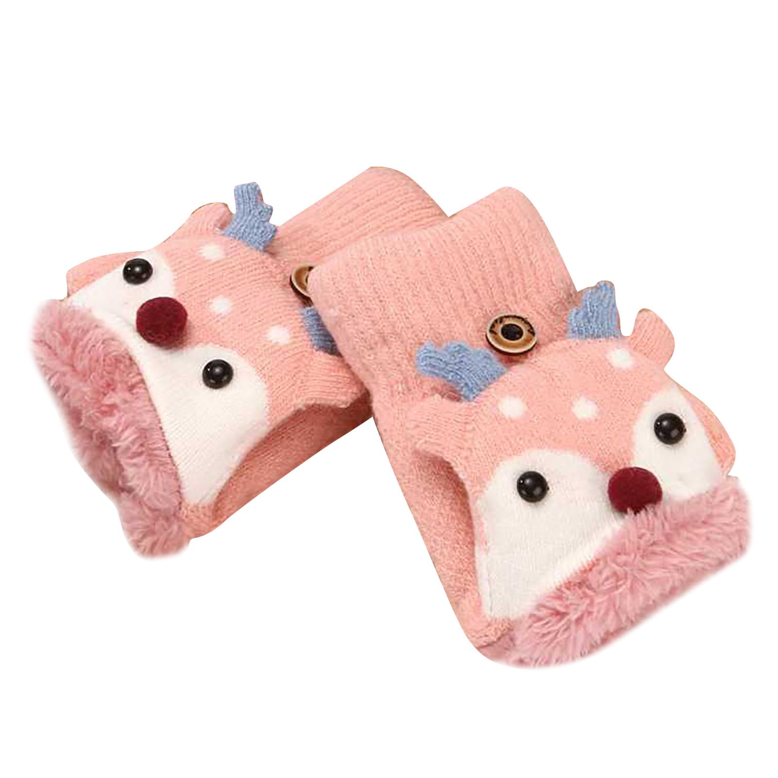 Handschuhe & Fäustlinge für Jungen Mädchen, Niedliche Kinder Fingerlose Handschuhe Strickhandschuhe mit Klappe, Plüsch Warme Cartoon Weihnachten Winterhandschuhe, Halbfinger Fäustlinge für Alter 2-6 Handschuhe & Fäustlinge für Jungen Mädchen, Niedliche Kinder Fingerlose Handschuhe Strickhandschuhe mit Klappe, Plüsch Warme Cartoon Weihnachten Winterhandschuhe, Halbfinger Fäustlinge für Alter 2-6 von Glücksvogel