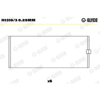 Kurbelwellenlager GLYCO H1310/3 0.25mm von Glyco