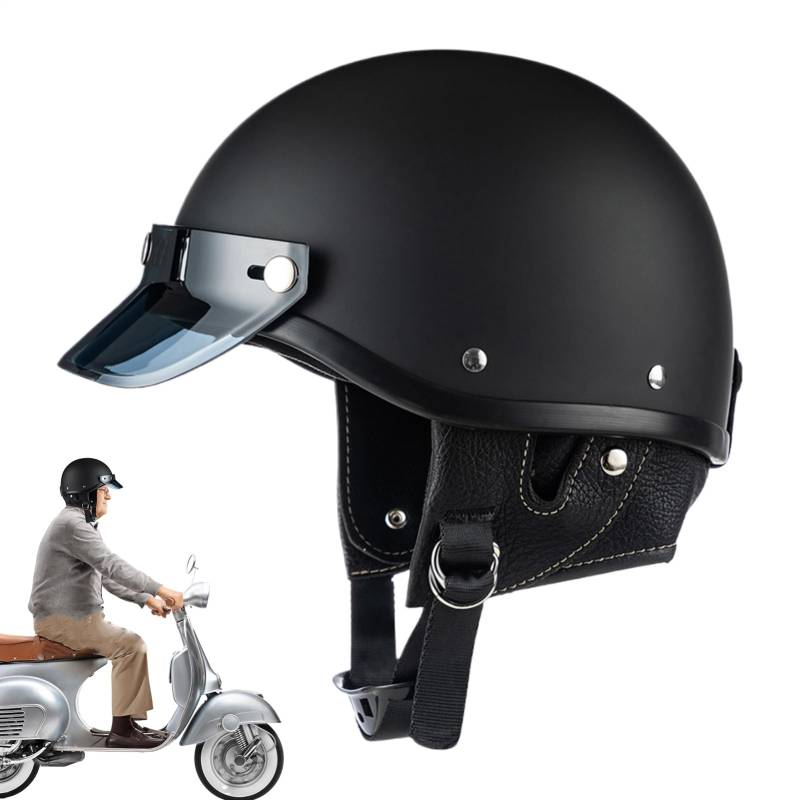 Motorrad Halbhelm | Open Face Helm | DOT -zugelassener Helm | Ideal für Fahrer | Leichtes Gewicht, Schnellveröffentlichung, Sonnenvisor in Städtchen oder Sportfahr von Gmokluytw