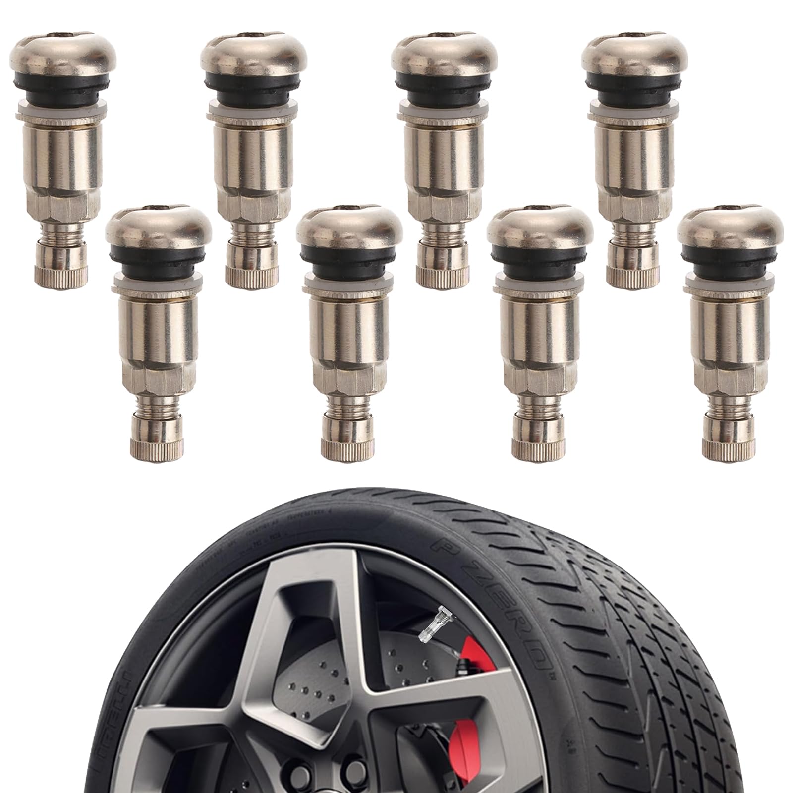 GmwyCzV 8 Stück Universal Metallventile, 11,3 mm Luftventil Auto Stahlventile, Runder Hutstil Autoreifenventil, Neu Silber Felgen Ventile Aus Edelstahl, Reifen Ventil für Auto, Motorrad, Fahrrad GmwyCzV 8 Stück Universal Metallventile, 11,3 mm Luftventil Auto Stahlventile, Runder Hutstil Autoreifenventil, Neu Silber Felgen Ventile Aus Edelstahl, Reifen Ventil für Auto, Motorrad, Fahrrad von GmwyCzV