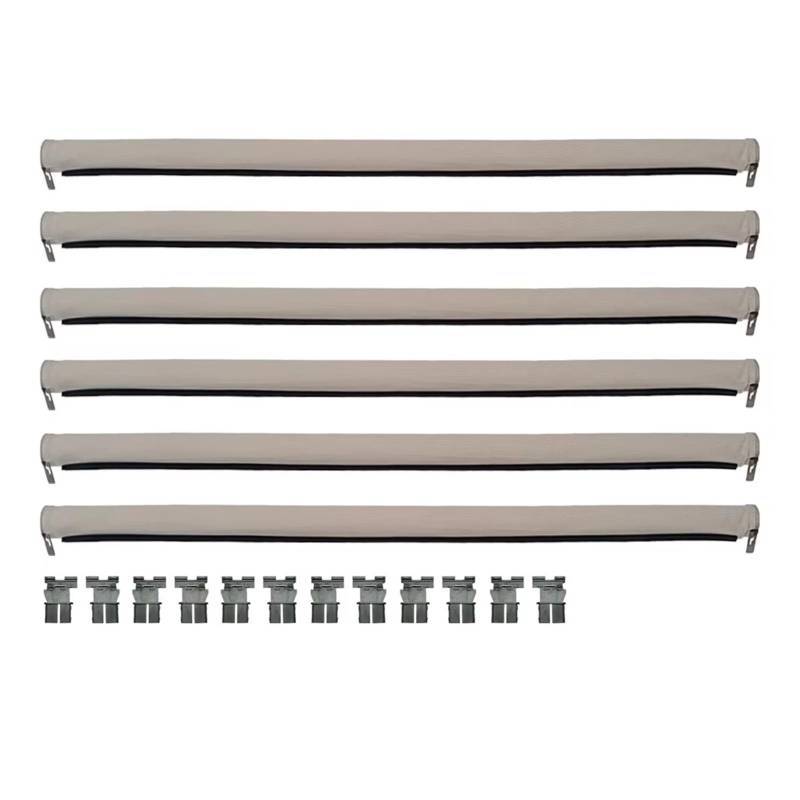 Sonnenschutz Auto Für Q5 Für VW Für Tiguan Für Touran Für Golf Für Passat Für Touran Mit Kunststoffrohr 6-teiliger Auto-Panorama-Schiebedach-Sonnenschutzvorhang Autofenster Sonnenschutz(6piece Beige) von Gnshdg