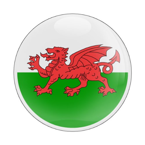 GoBadges Flagge Wales – 7,6 cm magnetisch Grill Badge/UV-stabil & Wetterbeständig/Funktioniert Grill Badge Holder von GoBadges