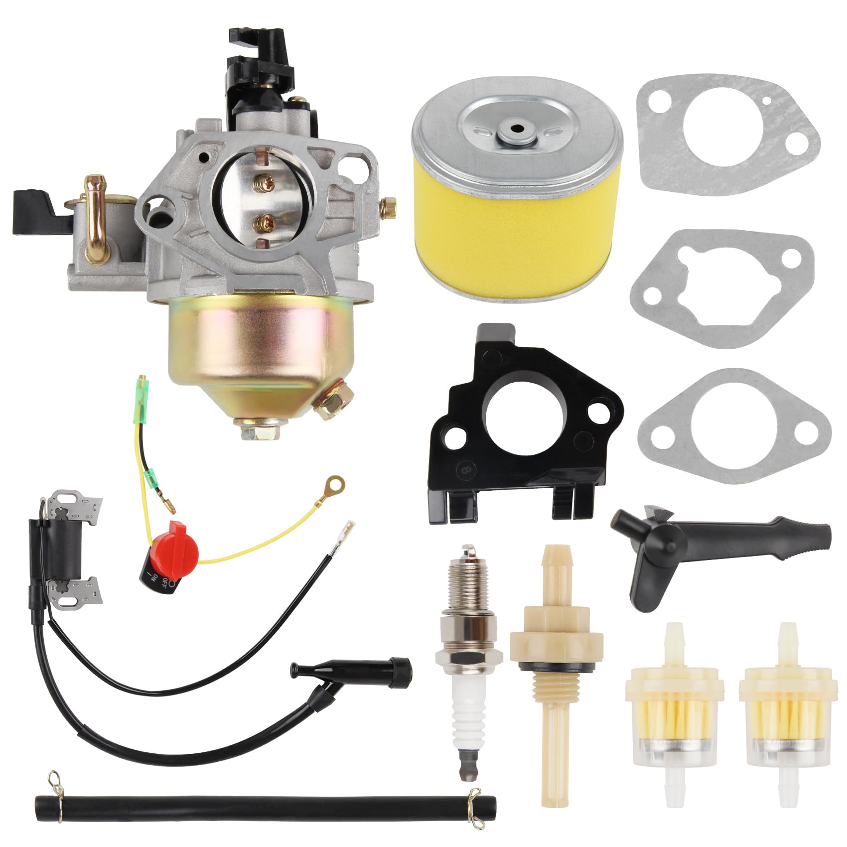 Godimg Vergaser Ersatzsatz mit Zündspule für Honda GX390 GX 390 GX 340 13HP 11HP GX340U1 GX340R1 GX340K1 WT40XK1 WT40XK2, Rasenmäher Generator #16100-ZF6-V01 Godimg Vergaser Ersatzsatz mit Zündspule für Honda GX390 GX 390 GX 340 13HP 11HP GX340U1 GX340R1 GX340K1 WT40XK1 WT40XK2, Rasenmäher Generator #16100-ZF6-V01 von Godimg
