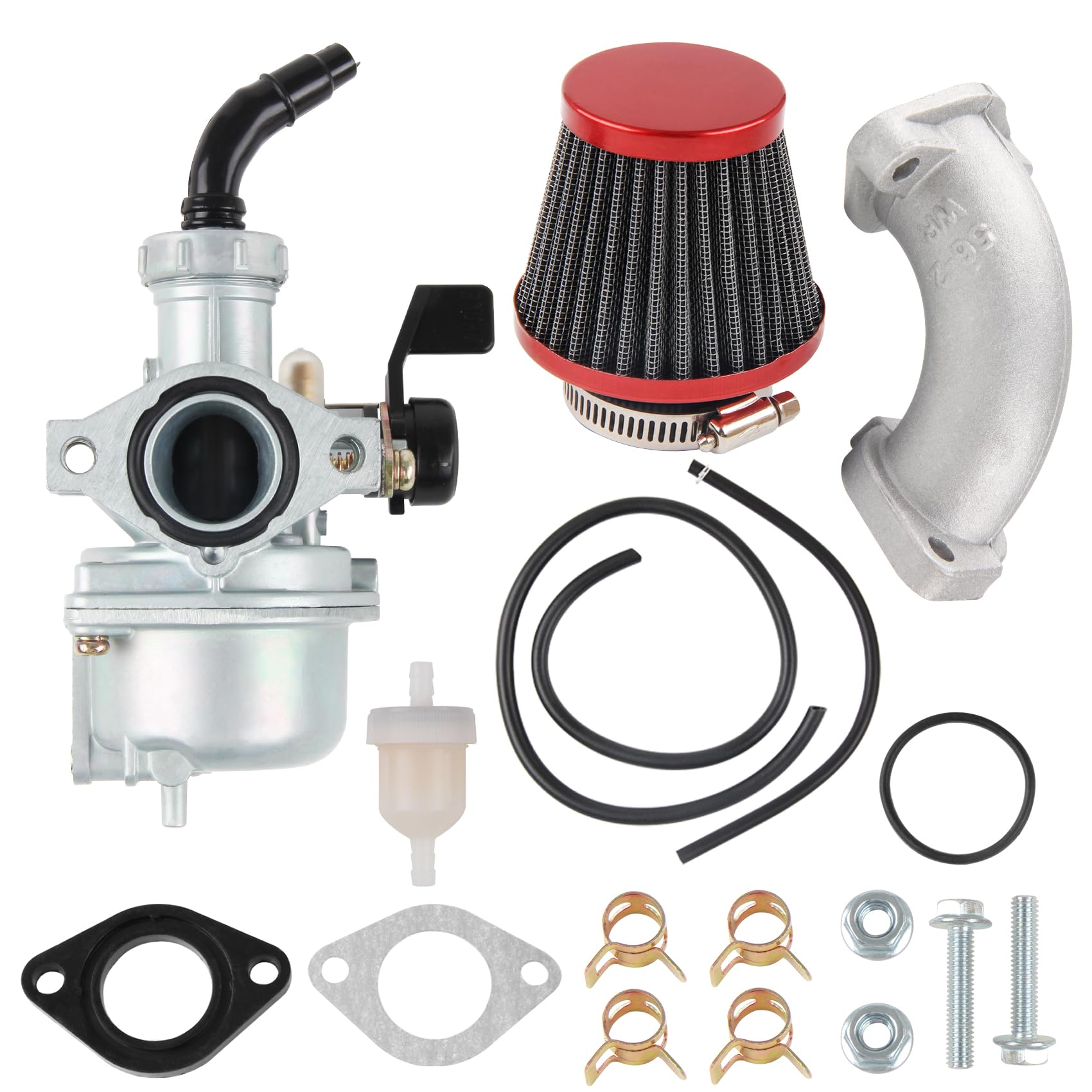Godimg Vergaser Carb PZ22 (22 mm)，Mit Luftfilter Kraftstofffilter Manueller Choke Einlasskrümmer,für 110cc 125cc,Quad Pit Pro Dirt Trail ATV Go Kart TAOTAO von Godimg