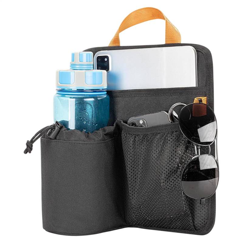 Godpqiui Getränkehalter Für Armlehne | Vielseitiger Strandliegen-Organizer Mit Mehreren Taschen Und Tragegriff | Multifunktionale Aufhängung Für Wasserflaschen, Handys, Schlüssel Und Mehr von Godpqiui