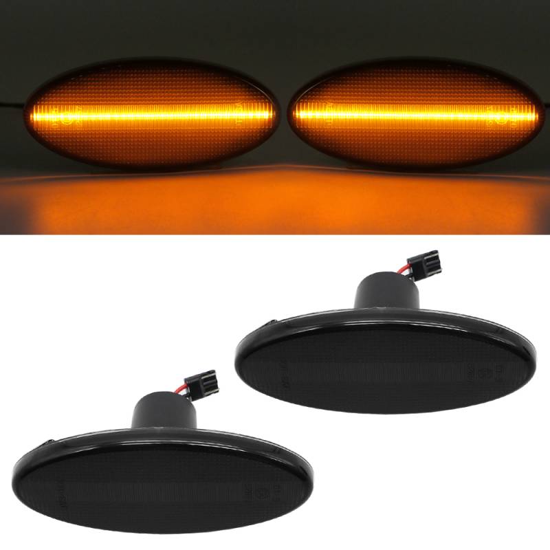 2x LED Seitenmarkierungsleuchten Seitenmarkierungs Leuchten Seitenbegrenzungsleuchten in Schwarz Smoke SET für Renault Master III 3 / Opel Movano B von Goingfast GmbH
